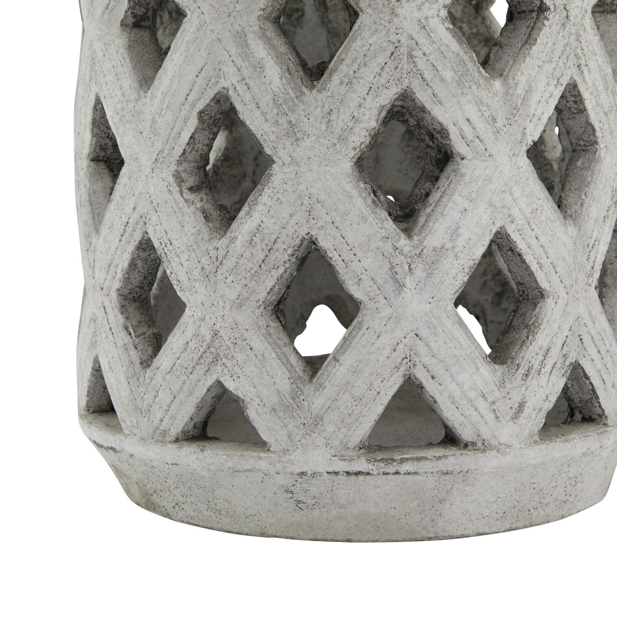 Athena Stone Large Lattice Ceramic Lantern