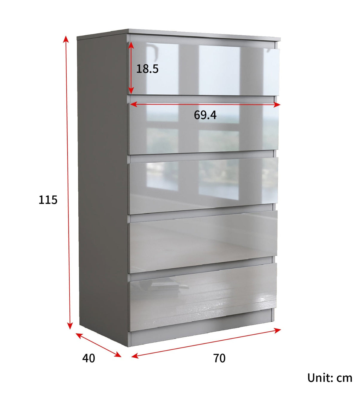 Soho 5 Drawer Chest of Drawers