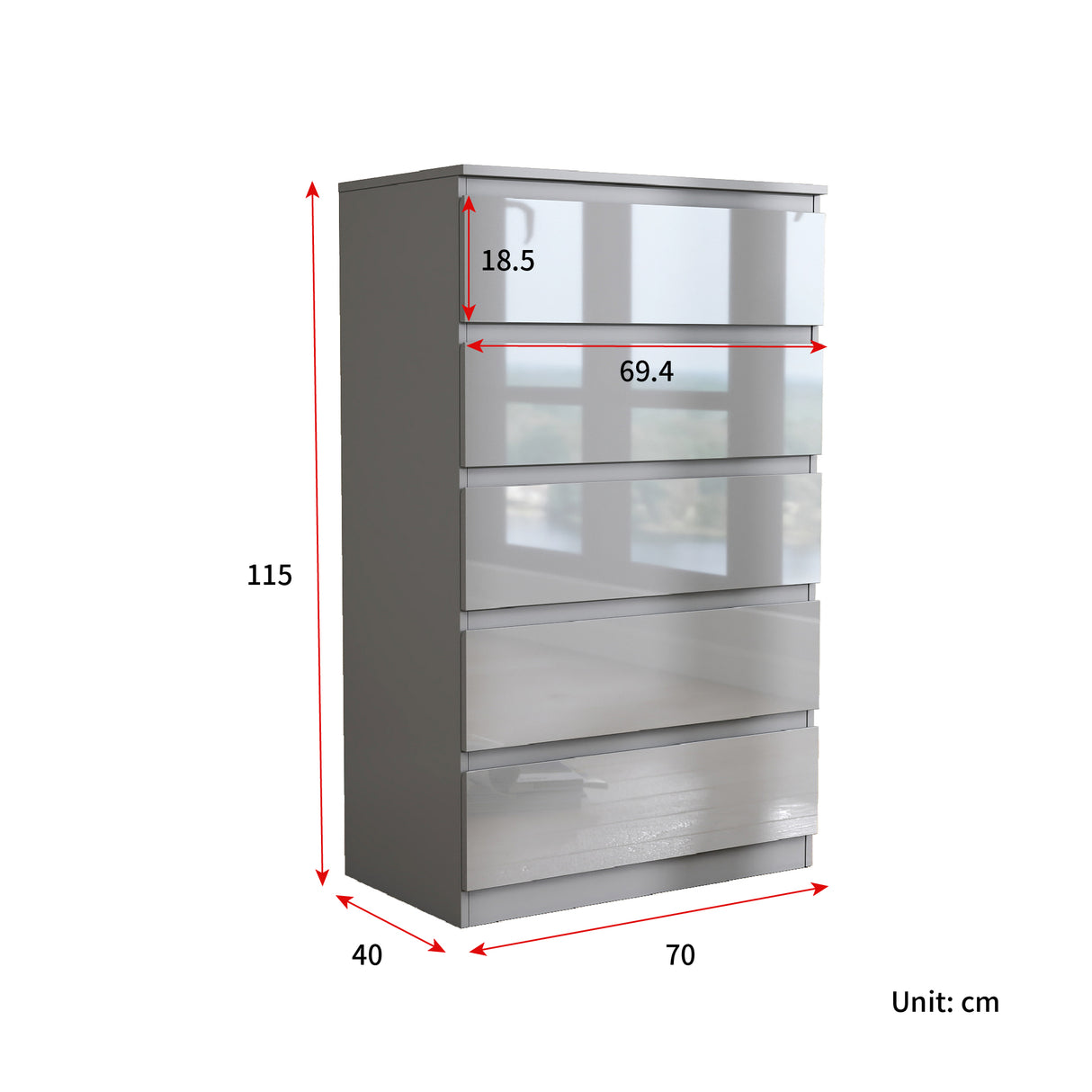 Soho 2 Door Wardrobe, 5 Drawer Chest & Bedside Table Bedroom Set