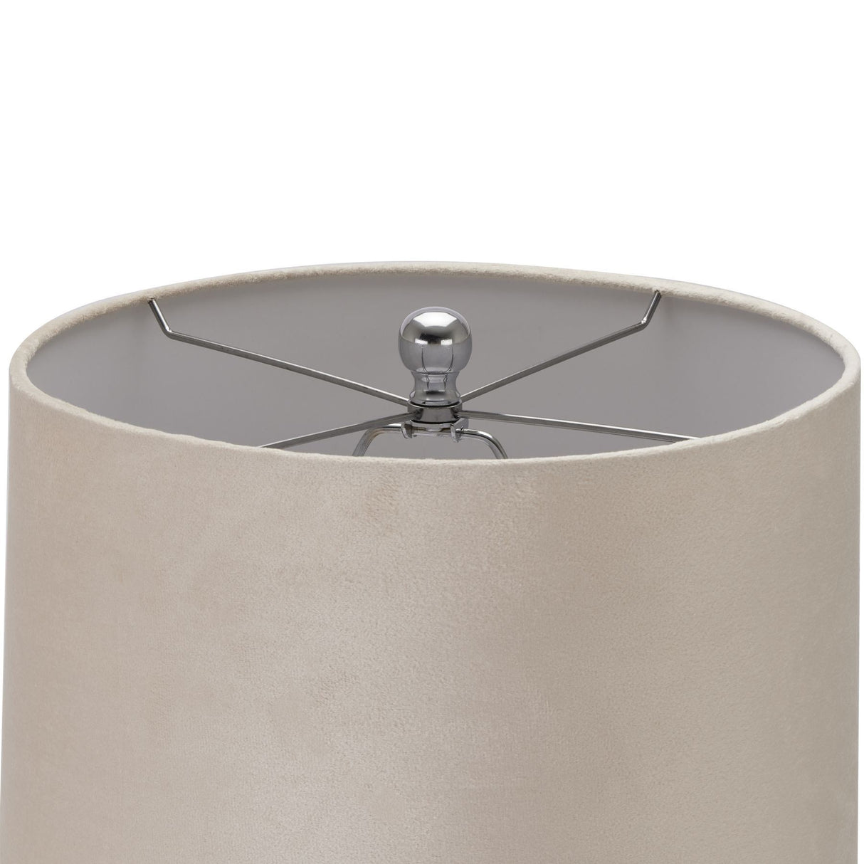 Alberta Metallic Glass Lamp with Velvet Shade