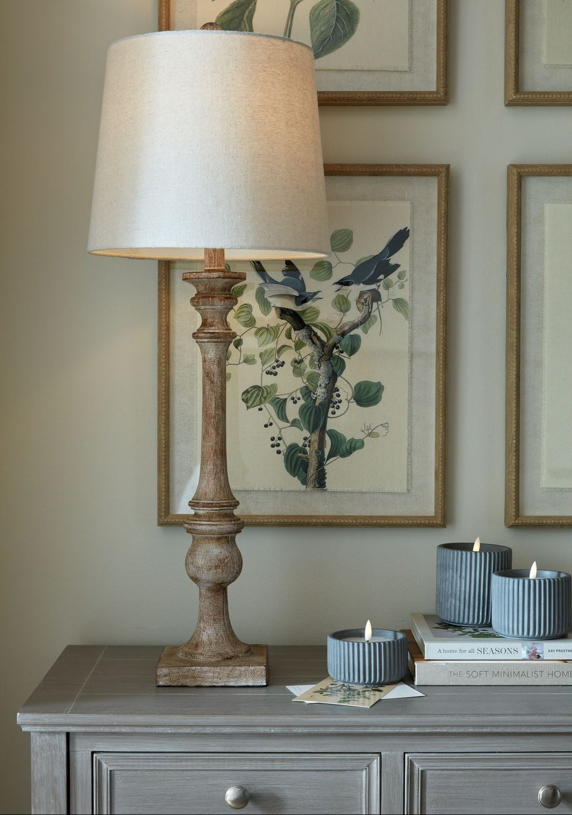 Pallido Candlestick Table Lamp with Linen Shade