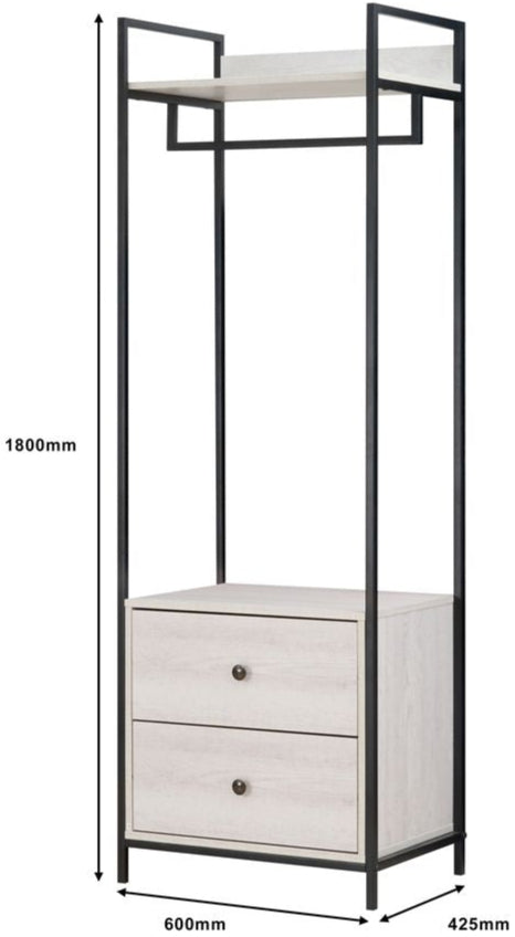 Alva Open Wardrobe with 2 Drawers