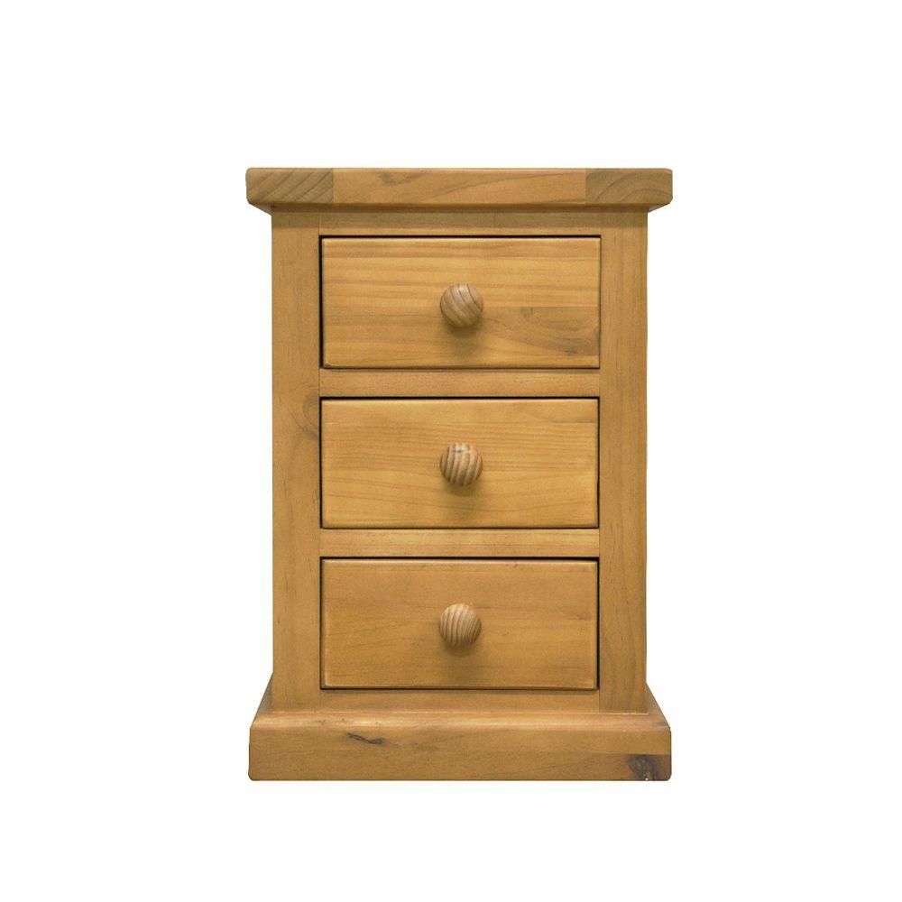 Verde Small 3 Drawer Bedside Table