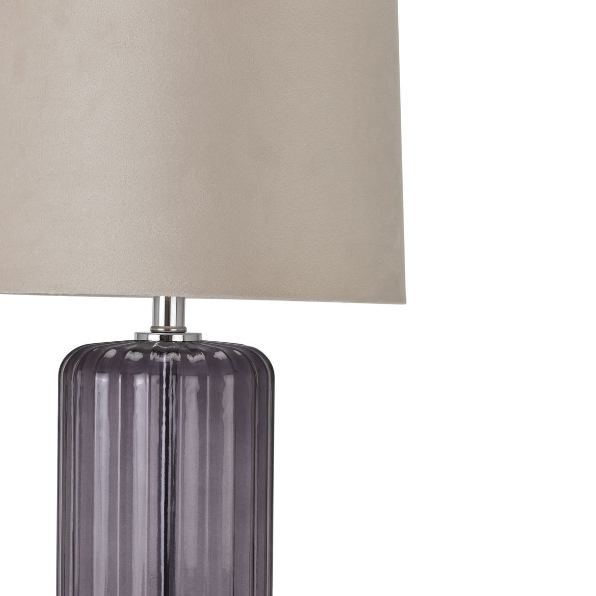 Alberta Metallic Glass Lamp with Velvet Shade