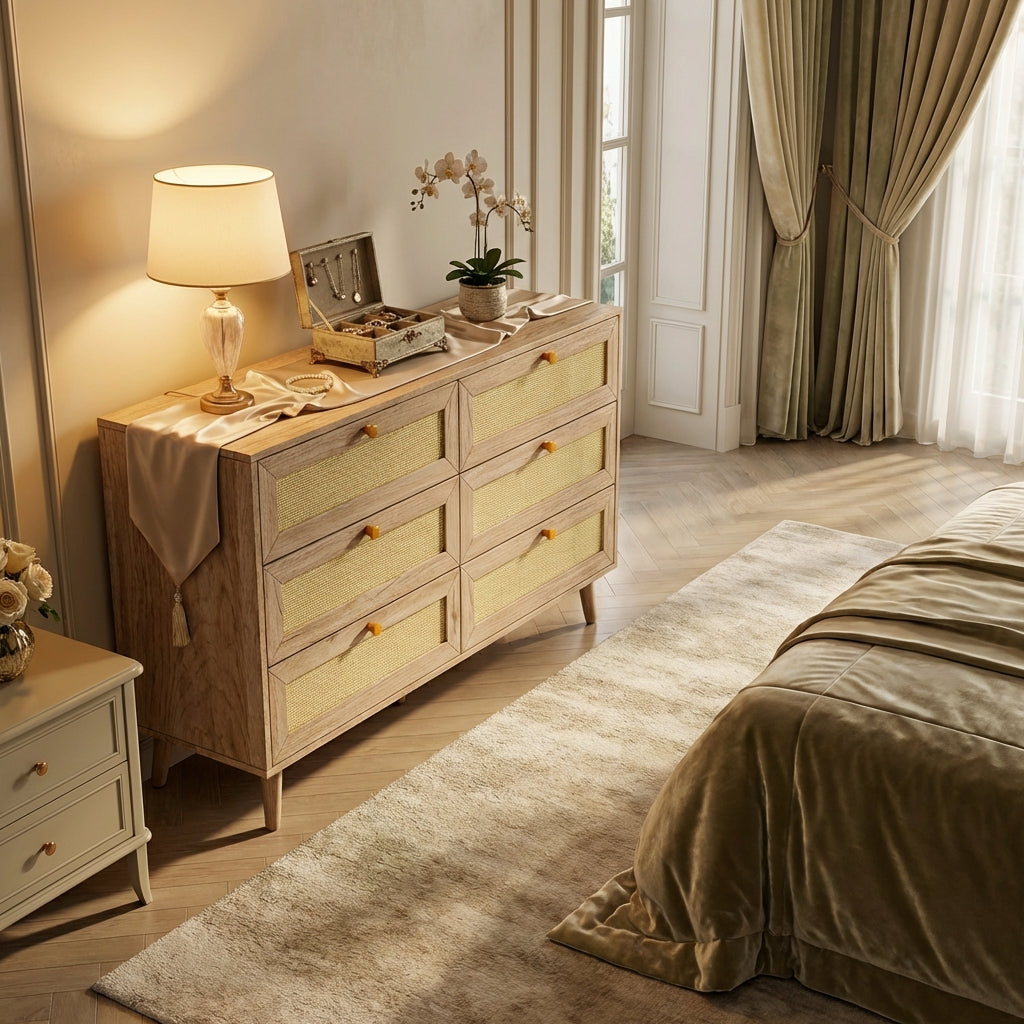 Willow Rattan 6 Drawer Chest of Drawers