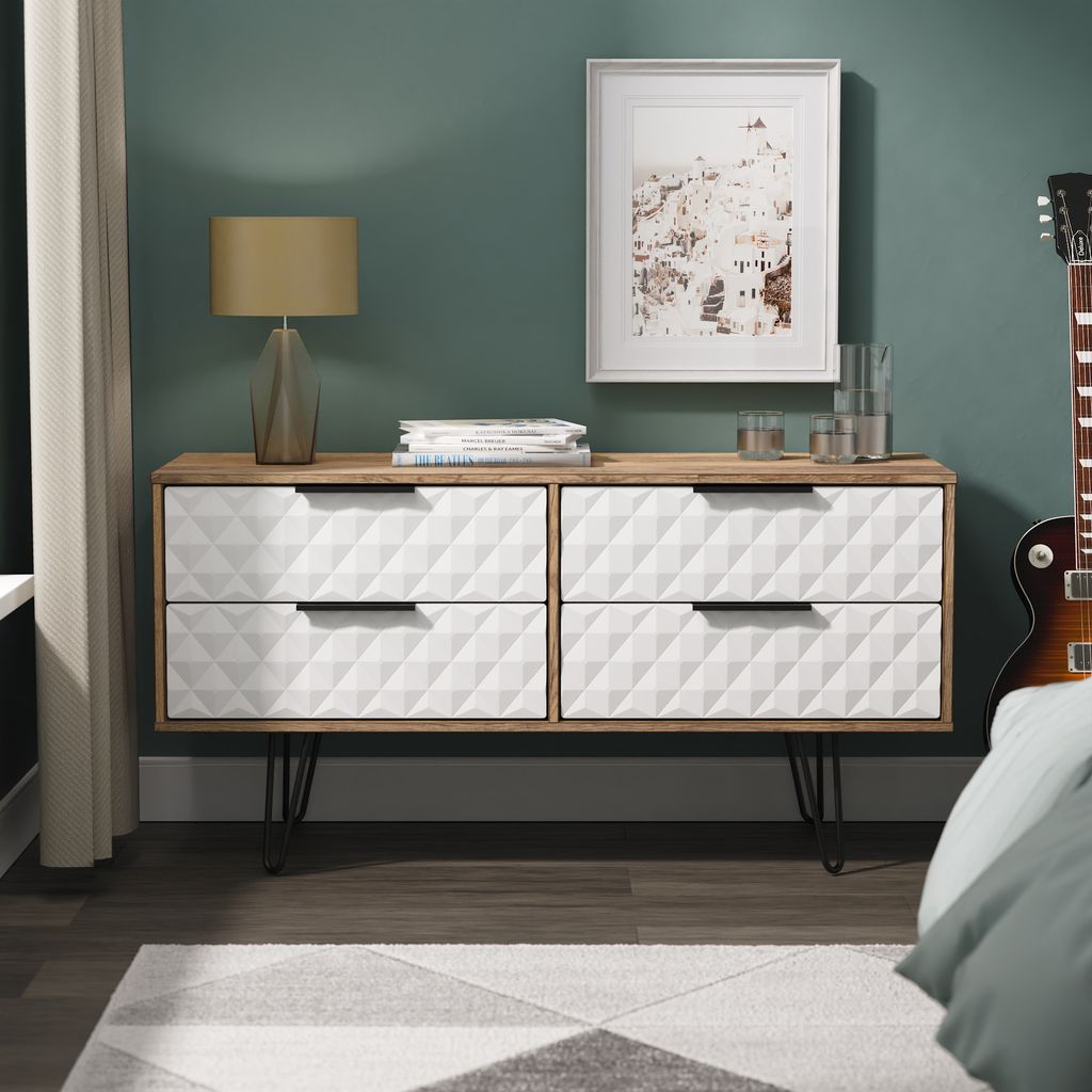 Harlequin 4 Drawer Bed Box with Black Hairpin Legs