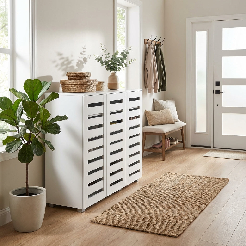 Euston Modern 3 Door Shoe Storage Cabinet