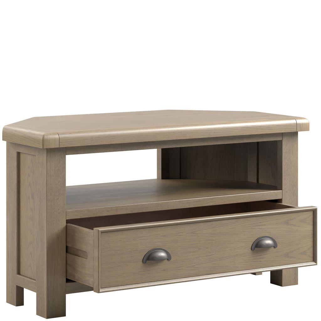 Acadia 1 Drawer Open Shelf Corner TV Unit