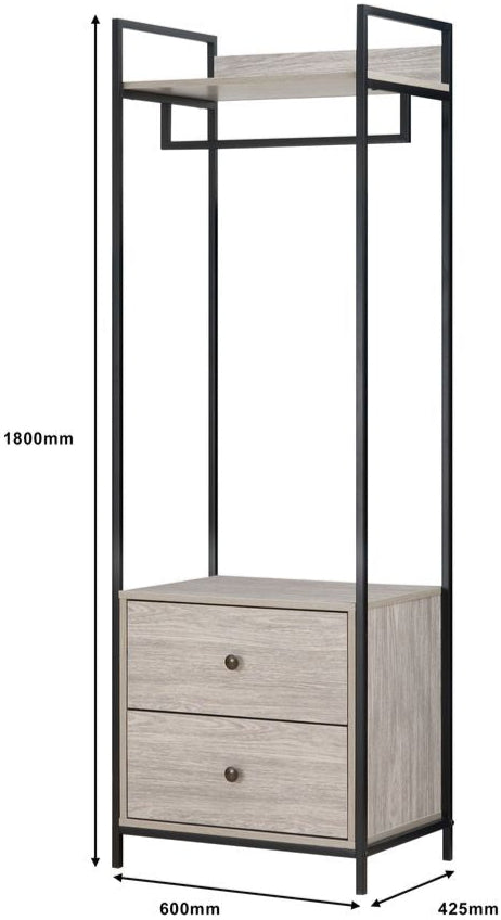 Alva Open Wardrobe with 2 Drawers