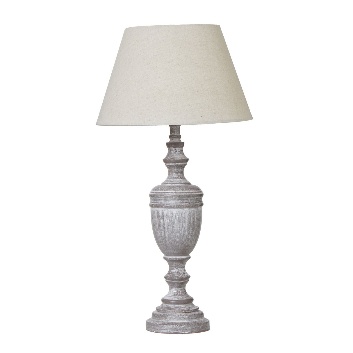 Nola Rustic Urn Table Lamp with Linen Shade