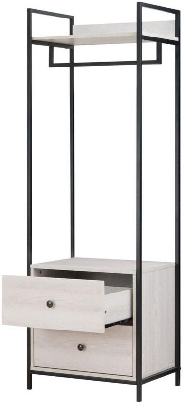 Alva Open Wardrobe Clothes Rail with 2 Drawers & 4 Shelves Set