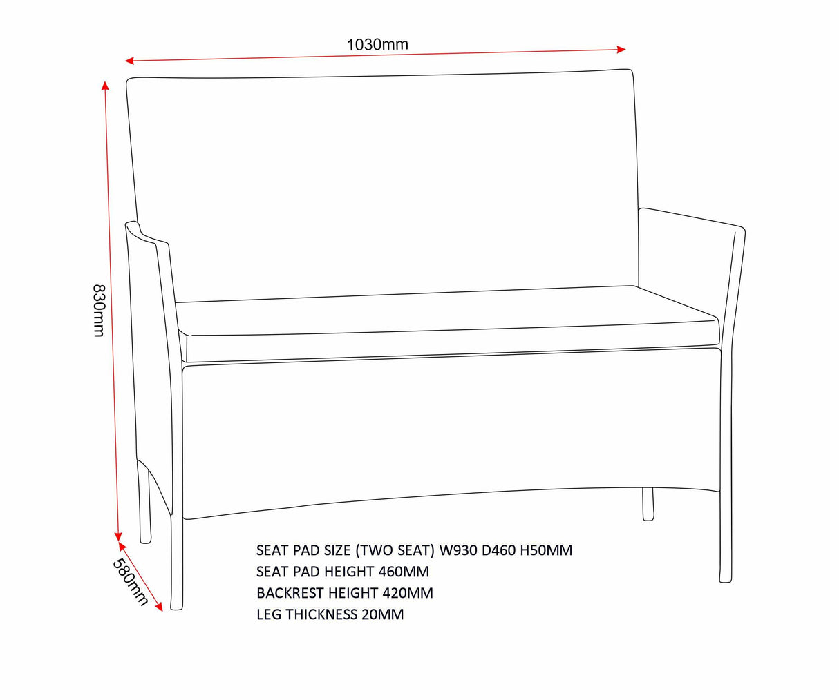 Willow 4 Piece Garden Furniture Set