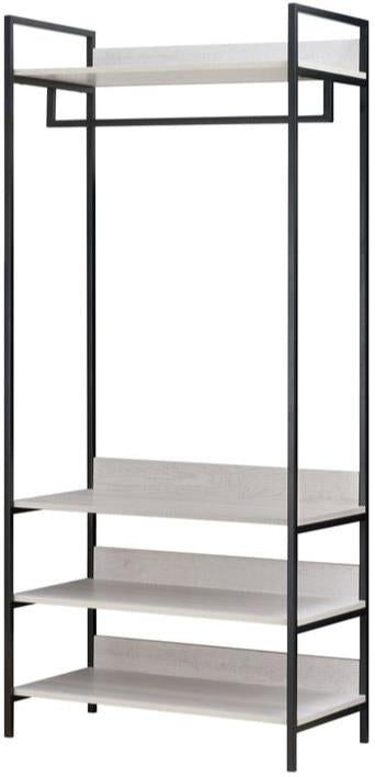 Alva Open Wardrobe Clothes Rail with 2 Drawers & 4 Shelves Set