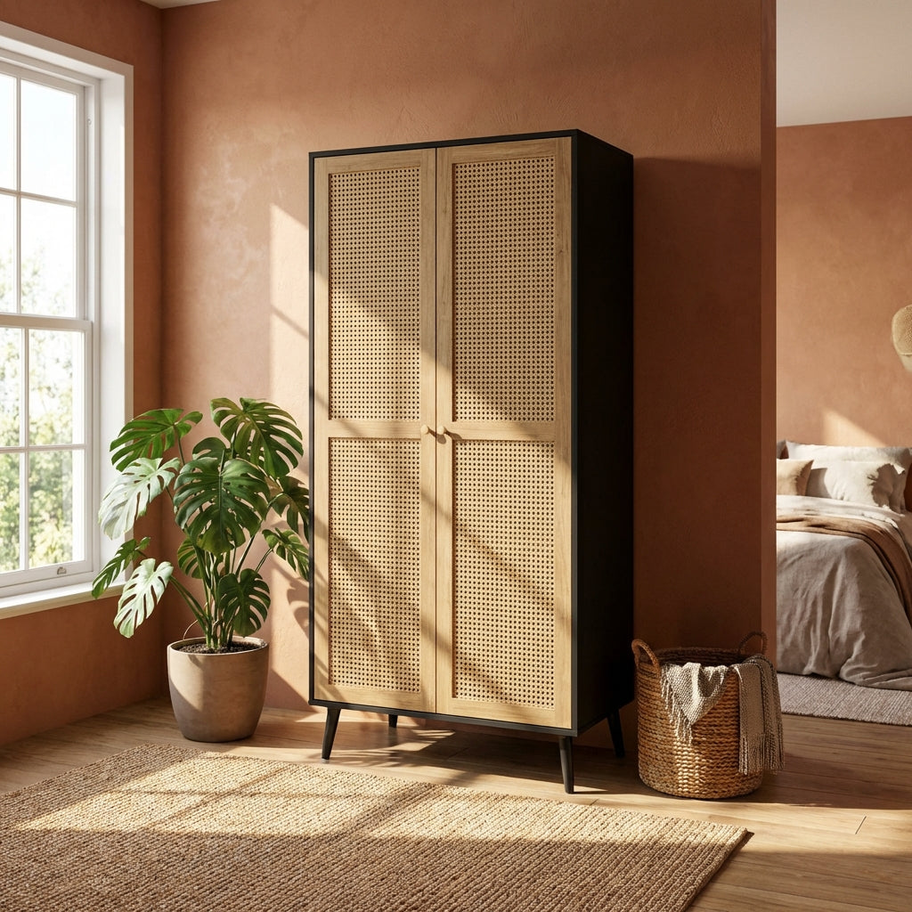 Manila Rattan 2 Door Double Wardrobe