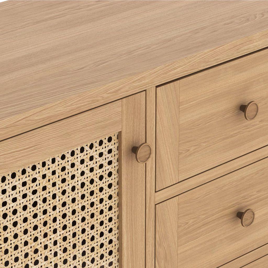Cypress 2 Door 3 Drawer Large Rattan Sideboard