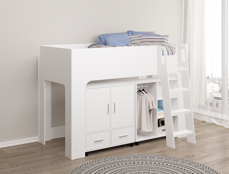 Eden Mid Sleeper Children's Bed Frame with Wardrobe