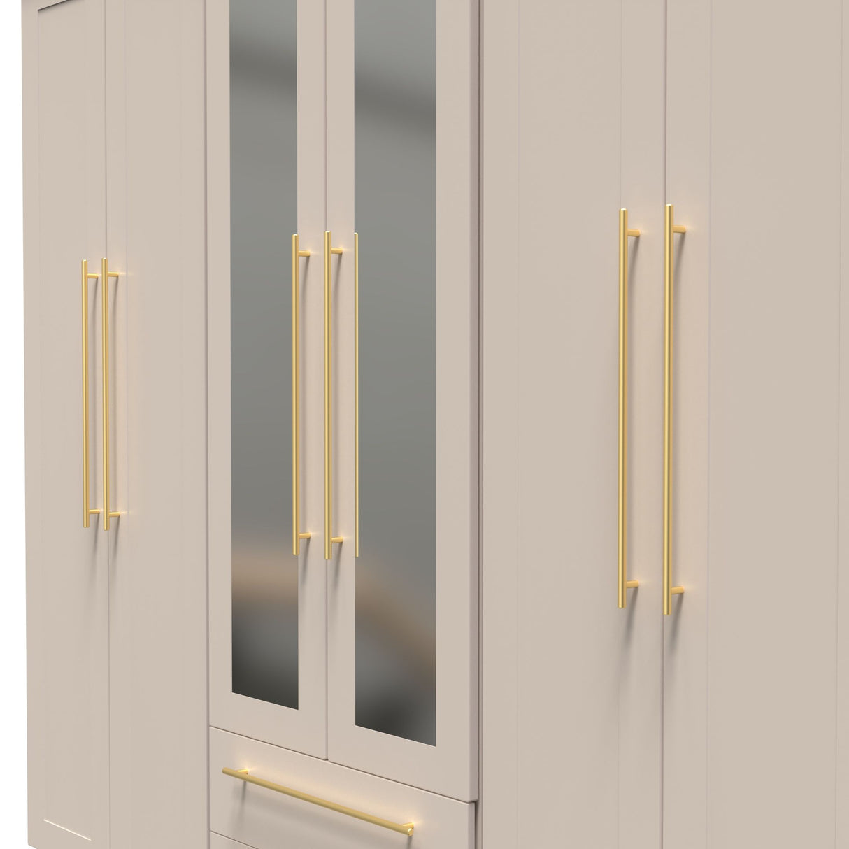 Haworth Tall 6 Door 2 Drawer Mirrored Wardrobe