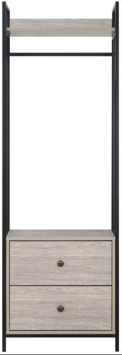 Alva Open Wardrobe with Clothes Rail & 2 Drawers