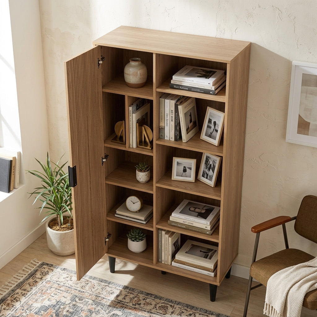 Tessa 1 Door Bookcase Storage Cupboard
