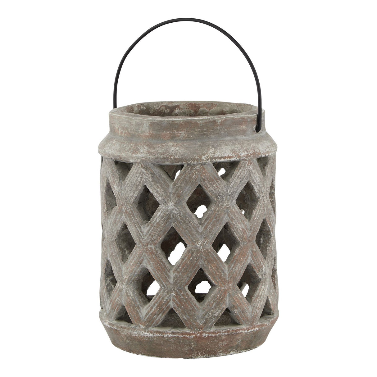 Siena Large Lattice Ceramic Lantern