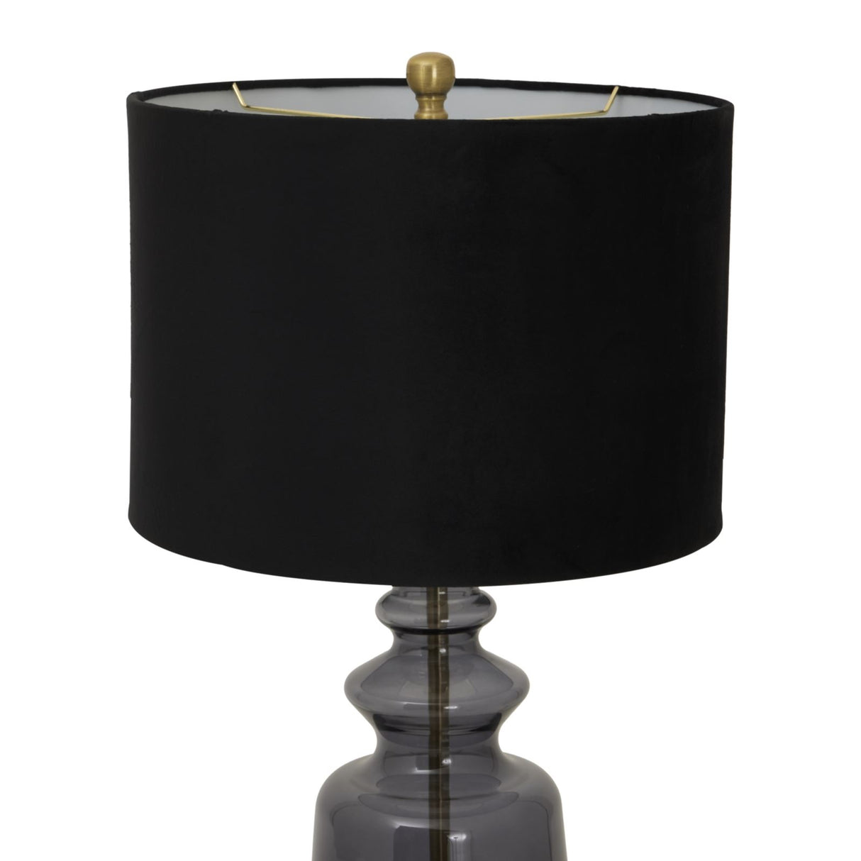 Luxton Glass Urn Table Lamp with Velvet Shade