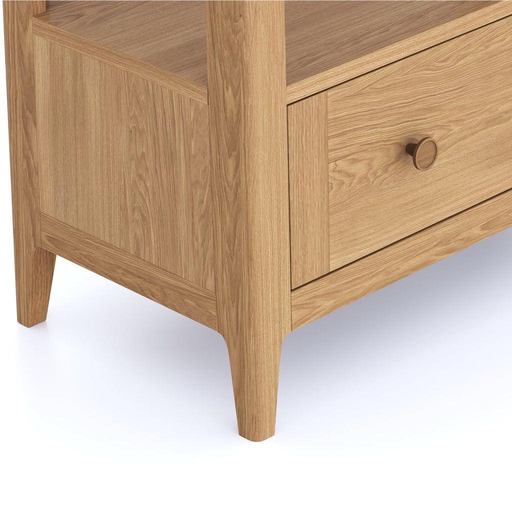 Cypress 1 Drawer Rattan Ladder Book Shelf