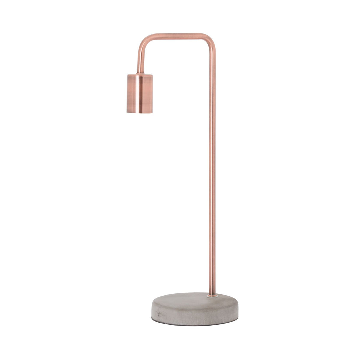 Copper Curved Industrial Lamp with Stone Base
