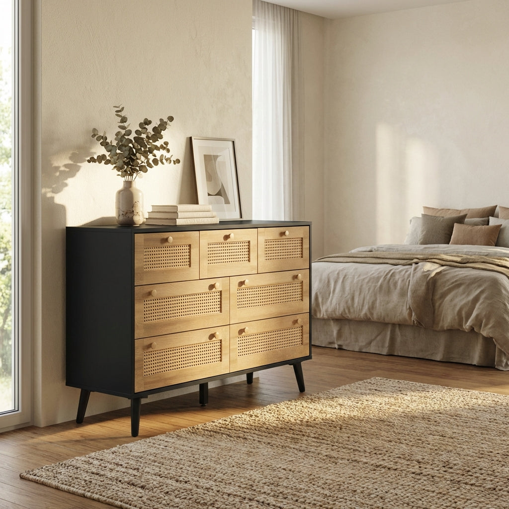 Manila Rattan 7 Drawer Chest of Drawers