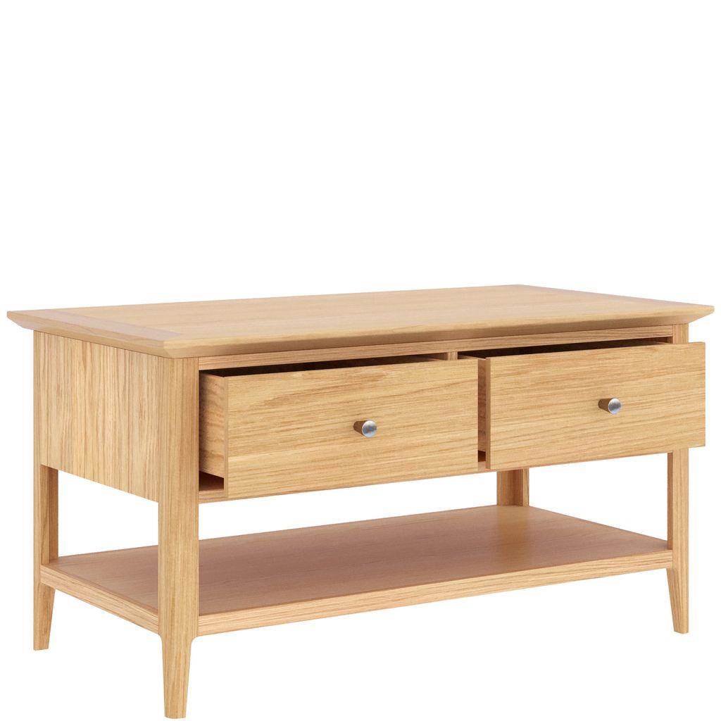 Saxon 2 Drawer Coffee Table with Open Shelf