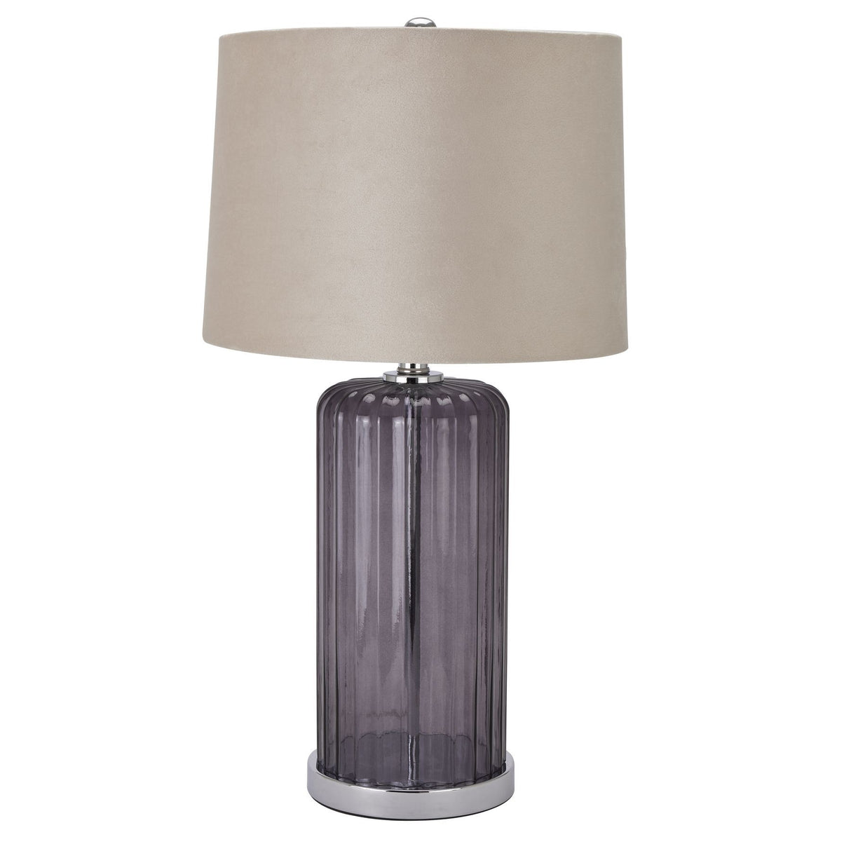 Alberta Metallic Glass Lamp with Velvet Shade