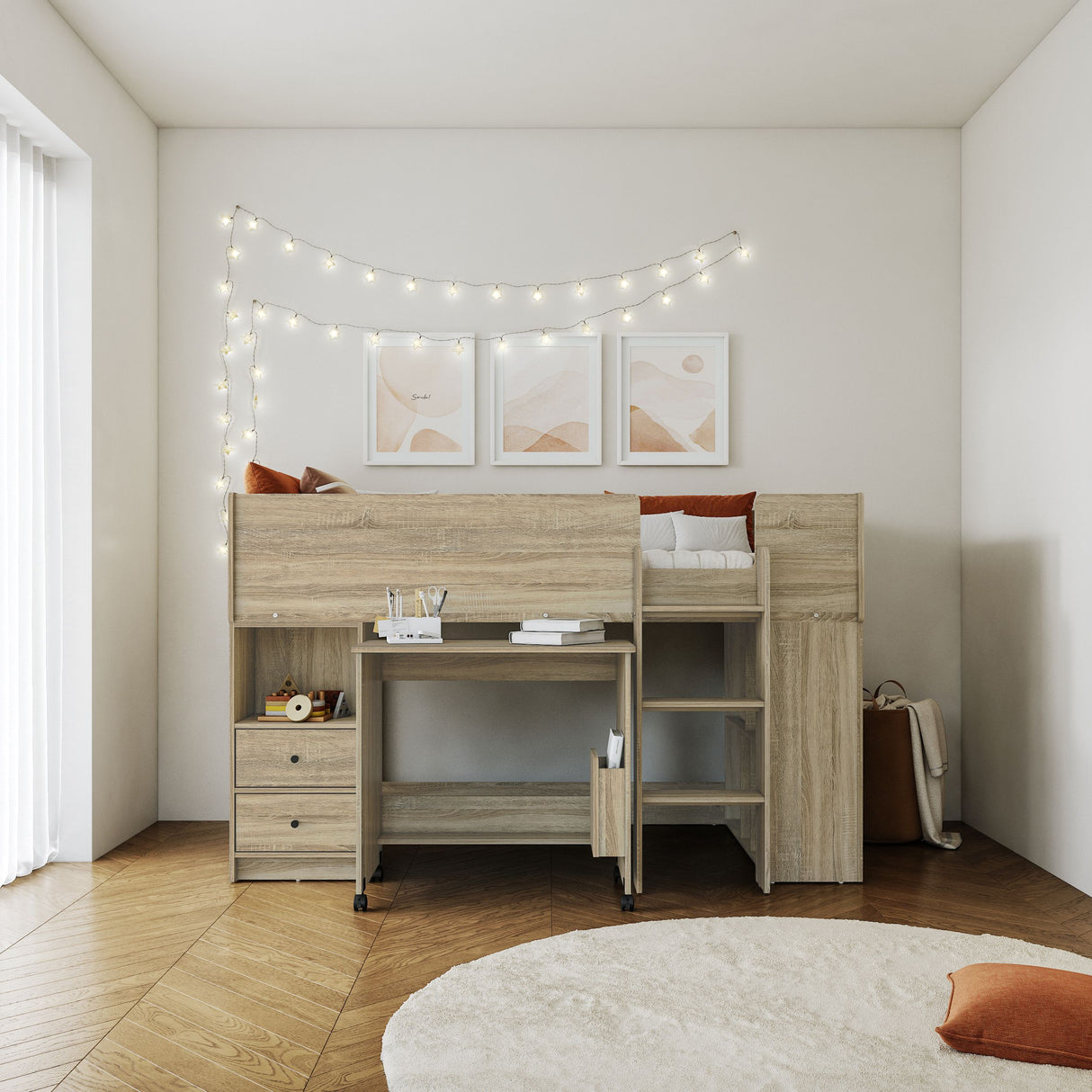 Marley Mid Sleeper Bed with Desk
