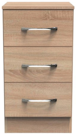 Avon 3 Drawer Bedside Table