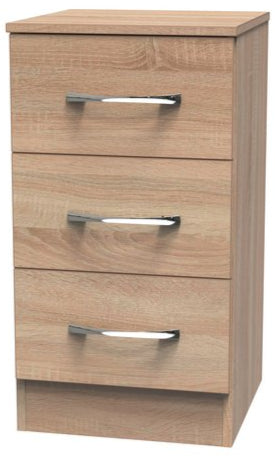 Avon 3 Drawer Bedside Table