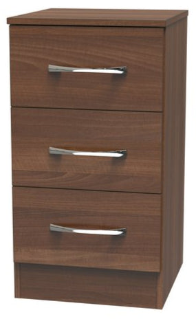 Avon 3 Drawer Bedside Table