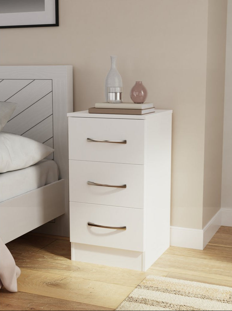 Avon 3 Drawer Bedside Table