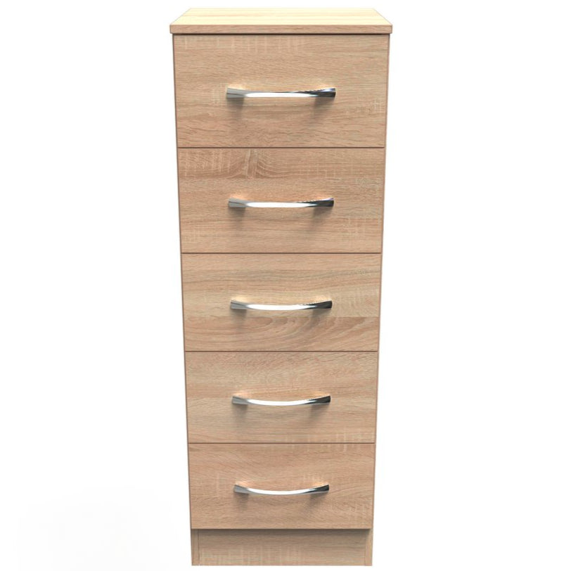 Avon 5 Drawer Tall Bedside Table