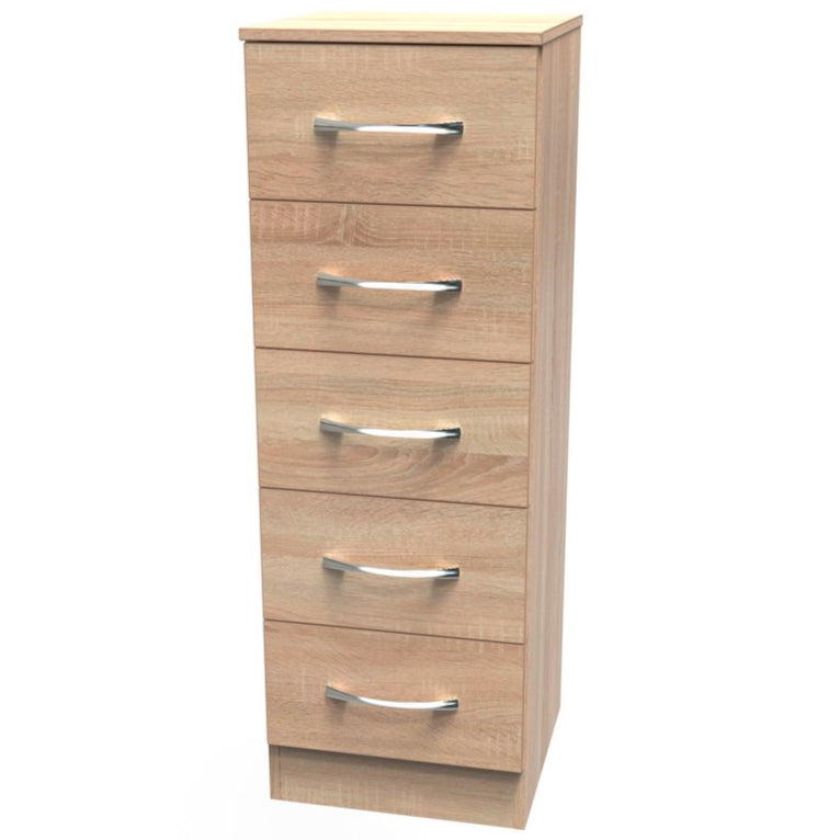 Avon 5 Drawer Tall Bedside Table