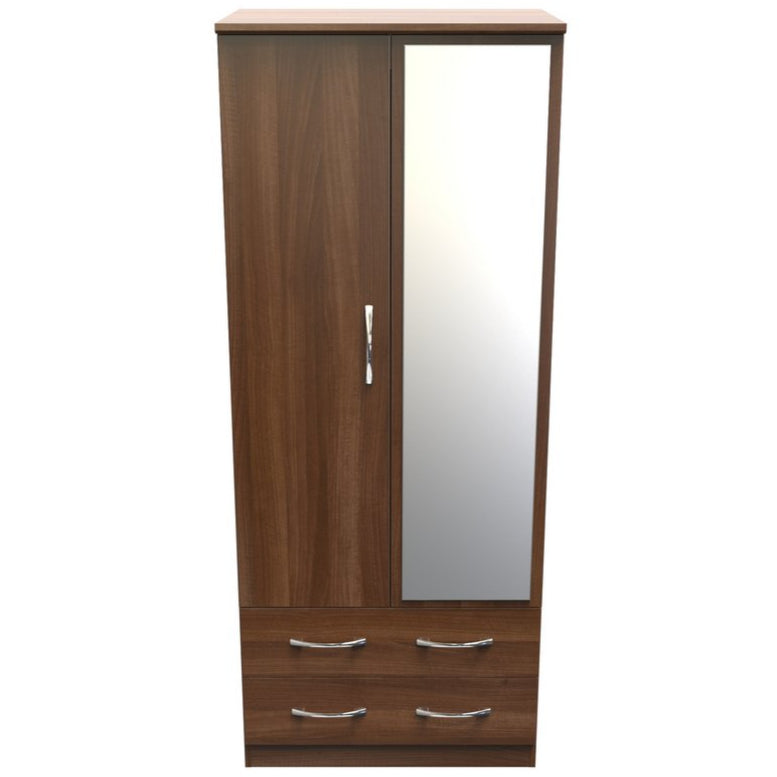 Avon Mirrored 2 Drawer 2 Door Double Wardrobe