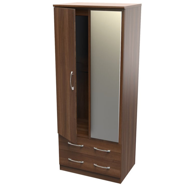 Avon Mirrored 2 Drawer 2 Door Double Wardrobe