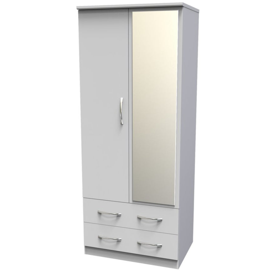 Avon Mirrored 2 Drawer 2 Door Double Wardrobe