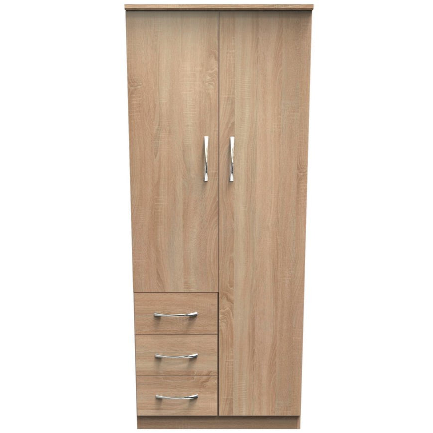 Avon 3 Drawer 2 Door Double Combination Wardrobe