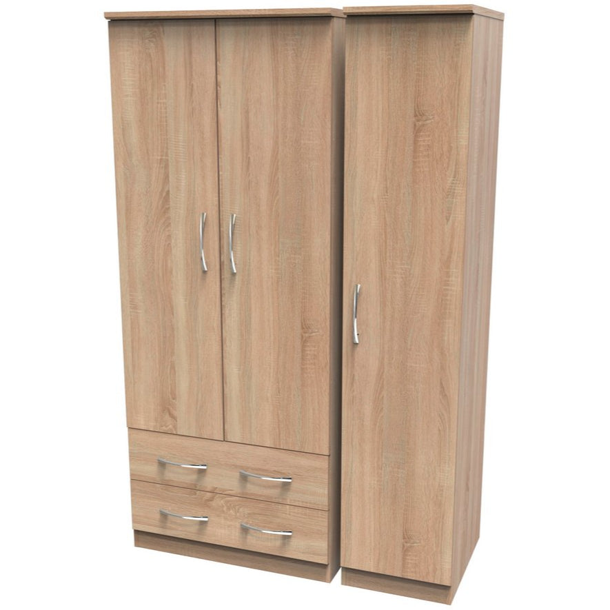 Avon 2 Drawer 3 Door Triple Wardrobe