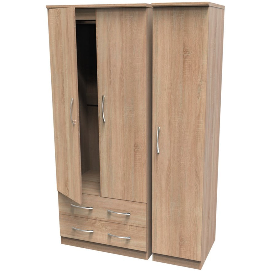 Avon 2 Drawer 3 Door Triple Wardrobe