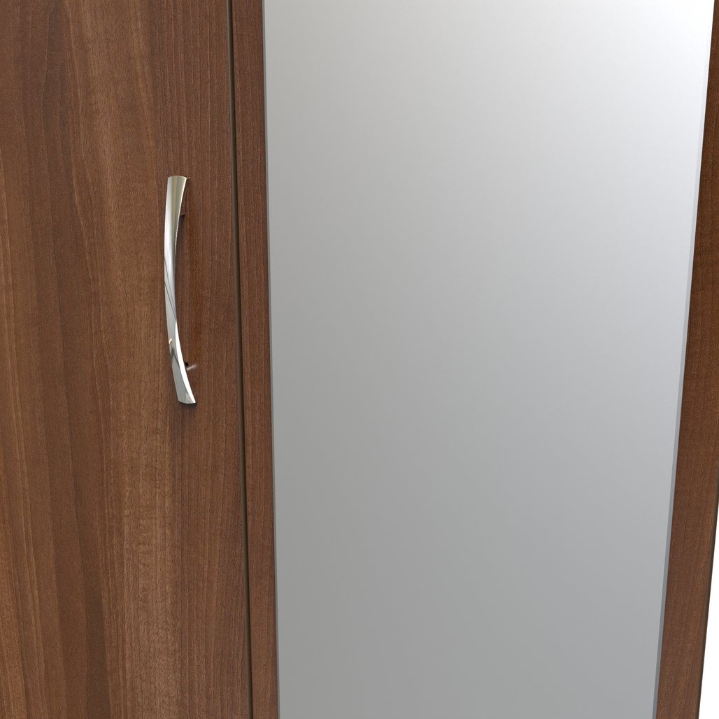 Avon Mirrored 2 Drawer 3 Door Triple Wardrobe