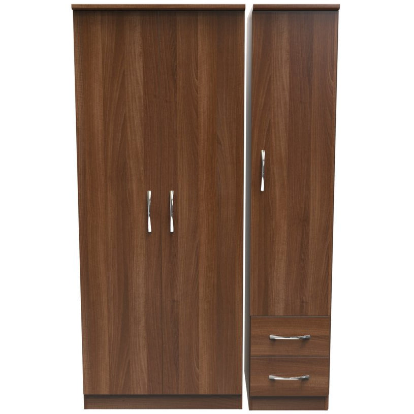 Avon 2 Drawer 3 Door Triple Plain Wardrobe