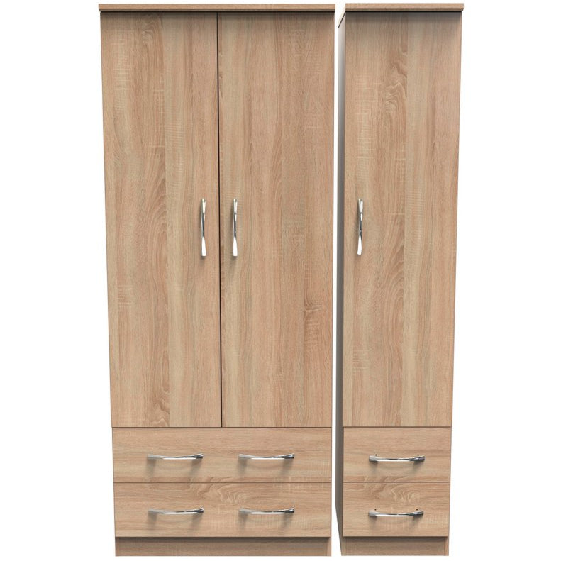Avon 4 Drawer 3 Door Triple Wardrobe