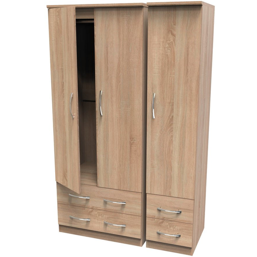 Avon 4 Drawer 3 Door Triple Wardrobe