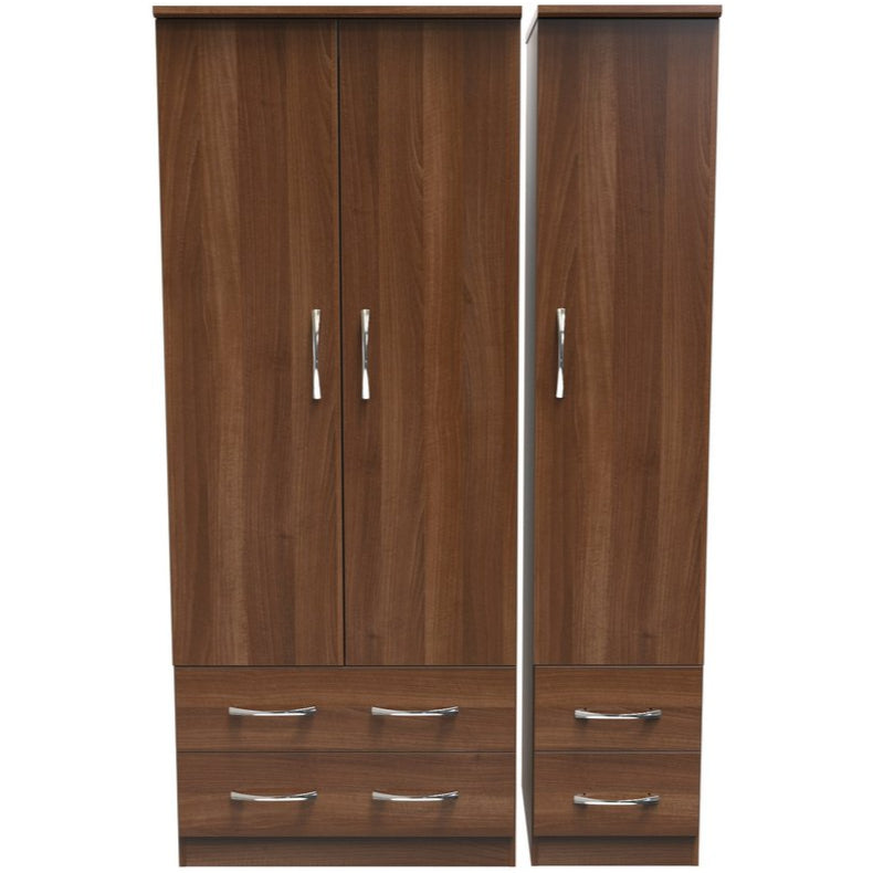 Avon 4 Drawer 3 Door Triple Wardrobe