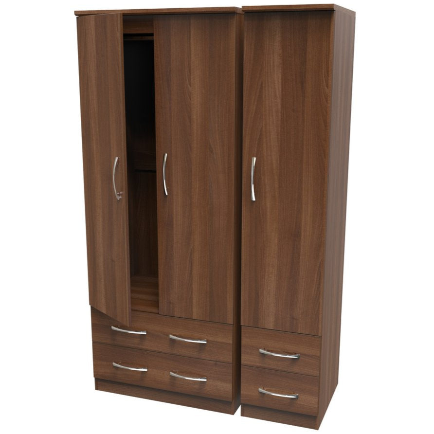 Avon 4 Drawer 3 Door Triple Wardrobe