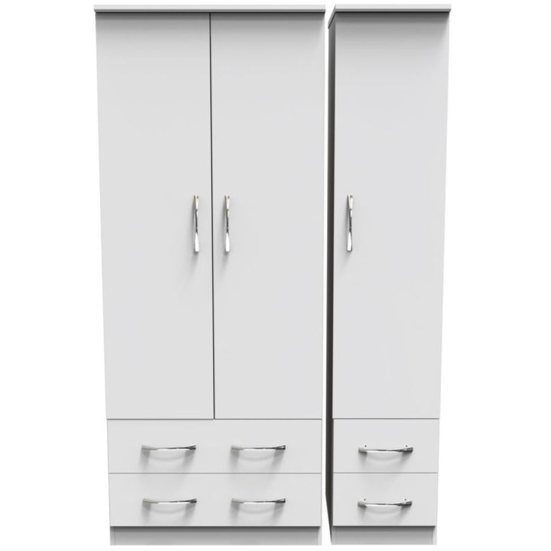 Avon 4 Drawer 3 Door Triple Wardrobe